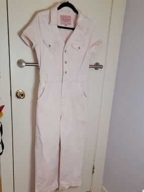 Juicy Couture Pale Pink Denim Wideleg Jumpsuit - Sz Medium